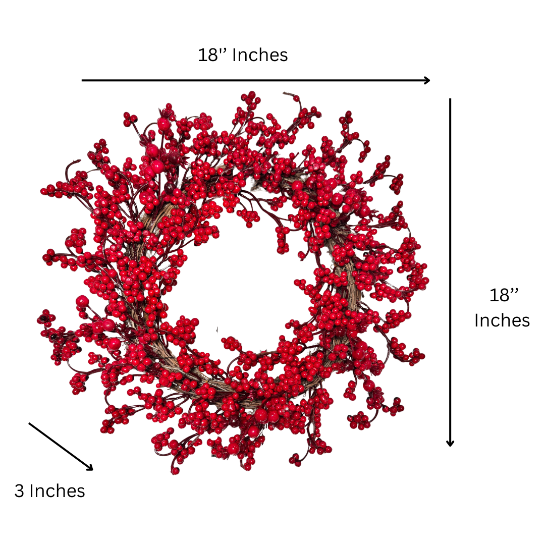 Artificial red berry Christmas wall decor
Faux berry Christmas centerpiece wreath
Red berry wreath for Christmas gifts
Faux Christmas wreath with berries only
Classic red berry holiday front door wreath
Grapevine wreath for holiday decorating
Red berry wreath for seasonal styling
Holiday farmhouse faux wreath
Winter faux red berry grapevine wreath
Faux red berry Christmas front door decor