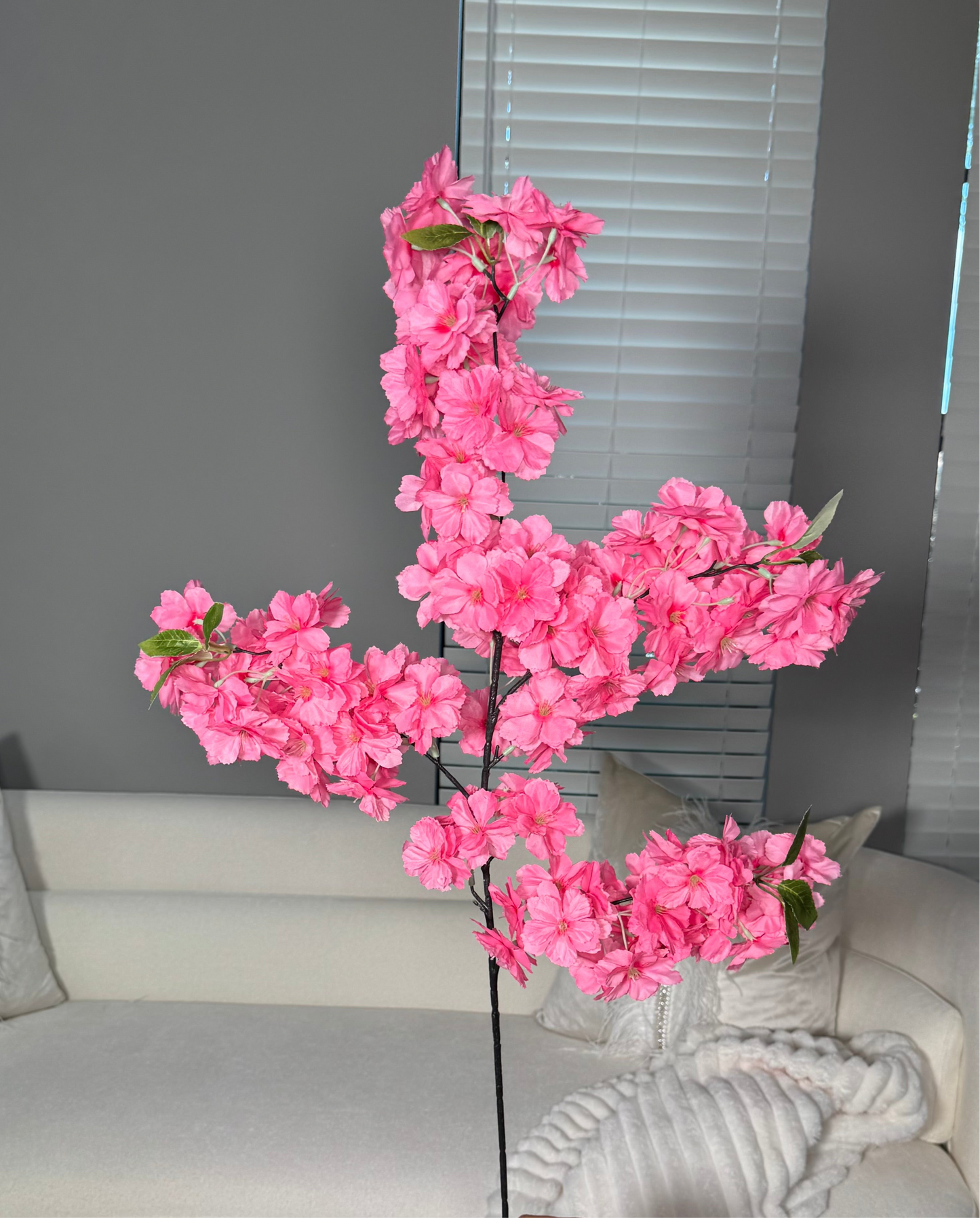 Sienna Hot Pink Silk Cherry Blossom Flower 3 Branches Pack 40'' Inches