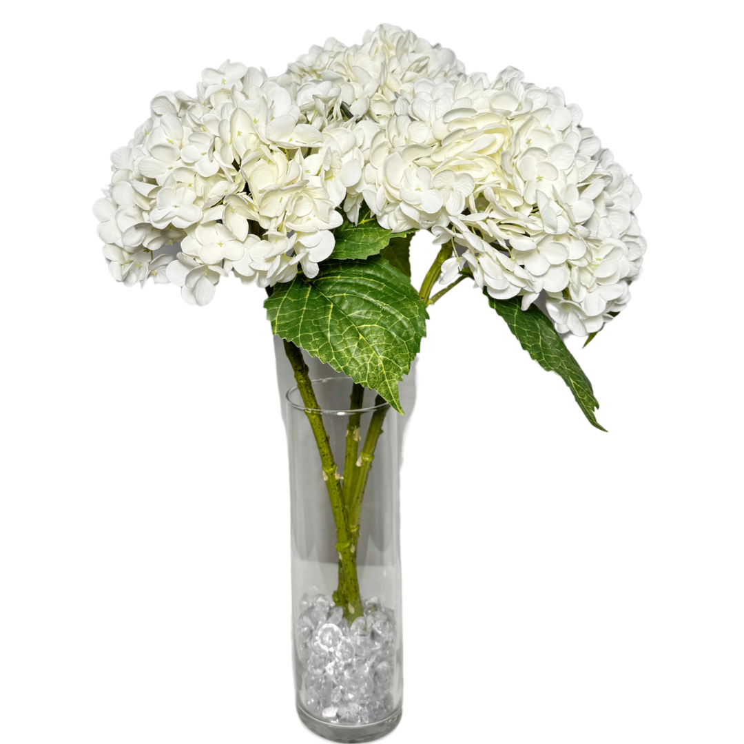 white flower décor ideas
elegant floral stem décor
long stem faux hydrangeas
3 stem silk hydrangea flowers
artificial floral stems for events
white hydrangeas centerpiece ideas
photo-ready wedding flowers
no maintenance faux bouquet
allergy-free fake wedding flowers
timeless white artificial blooms