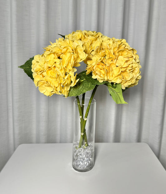 artificial yellow hydrangea flowers
faux yellow hydrangea stems
real touch yellow hydrangeas
silk yellow hydrangea bouquet
lifelike yellow artificial flowers
20 inch hydrangea floral stems
realistic yellow faux flowers
yellow hydrangea flower bundle
artificial hydrangea 3-piece set
yellow silk hydrangea stems