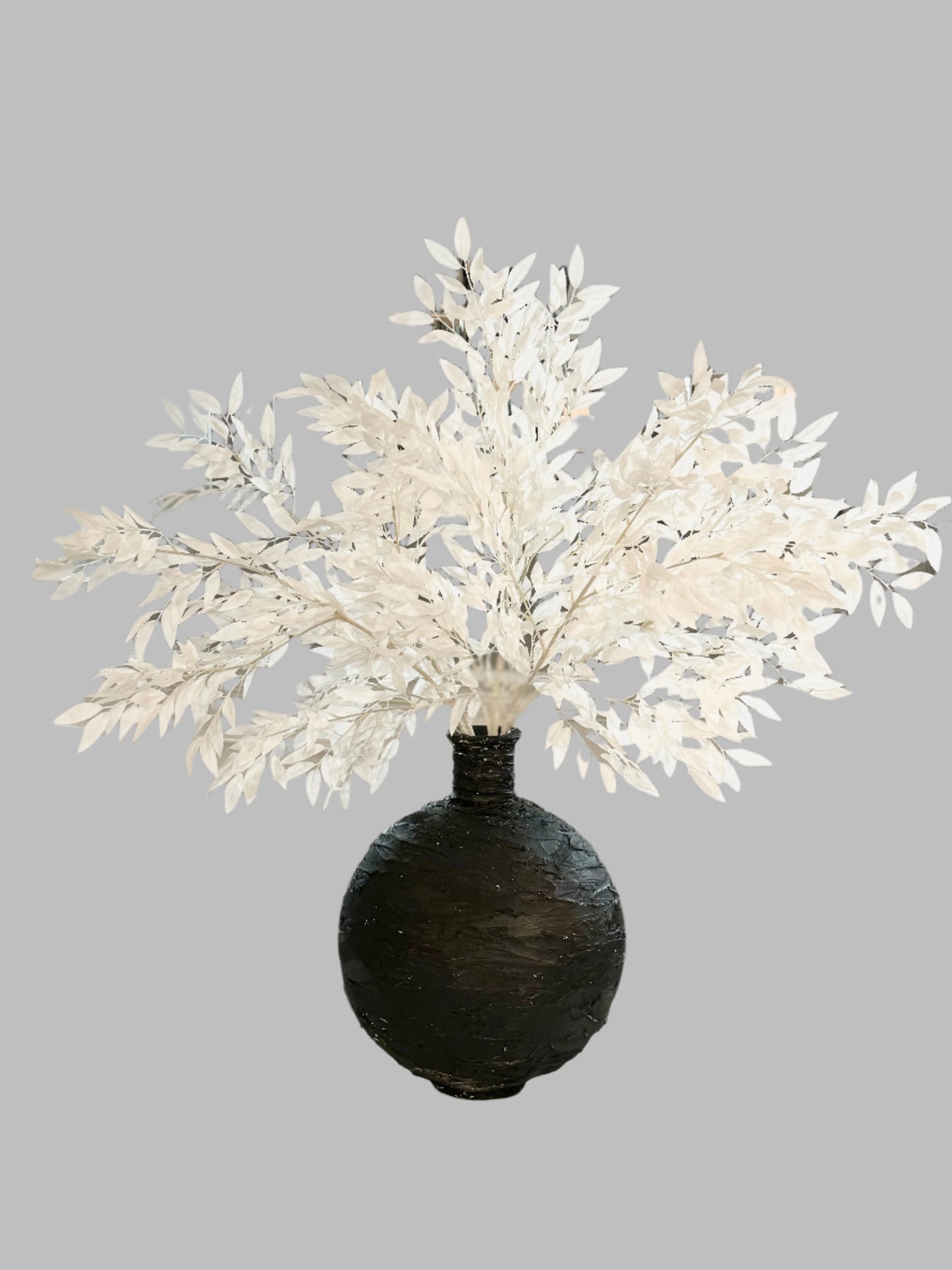 Azore Artificial White Silk Stem Faux Leaf Branches 42" set of 4