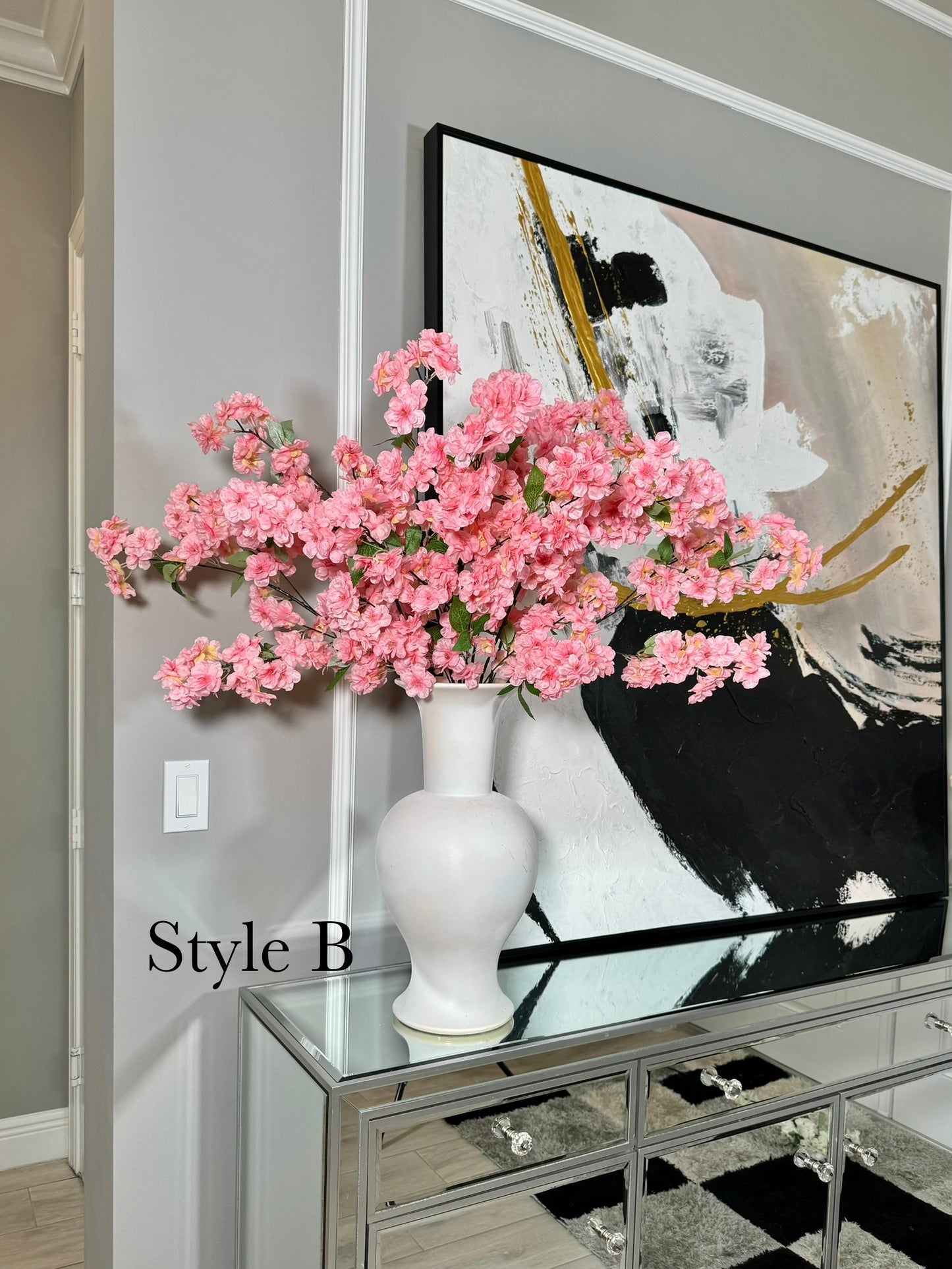 MAYBE DUPLICATE (listing at etsy) Jade Pink Silk Cherry Blossom Flower Branches Set of 3 Pack 40'' Inches