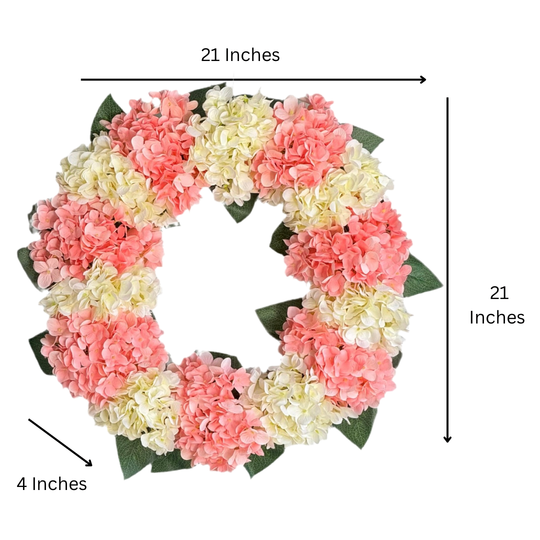 front door spring wreath
porch floral wreath
entryway hydrangea wreath
interior door floral wreath
garden theme door wreath
flower wreath for wall decor
pink peach entry wreath
elegant floral door accent
cream flower front door wreath
UV resistant door wreath