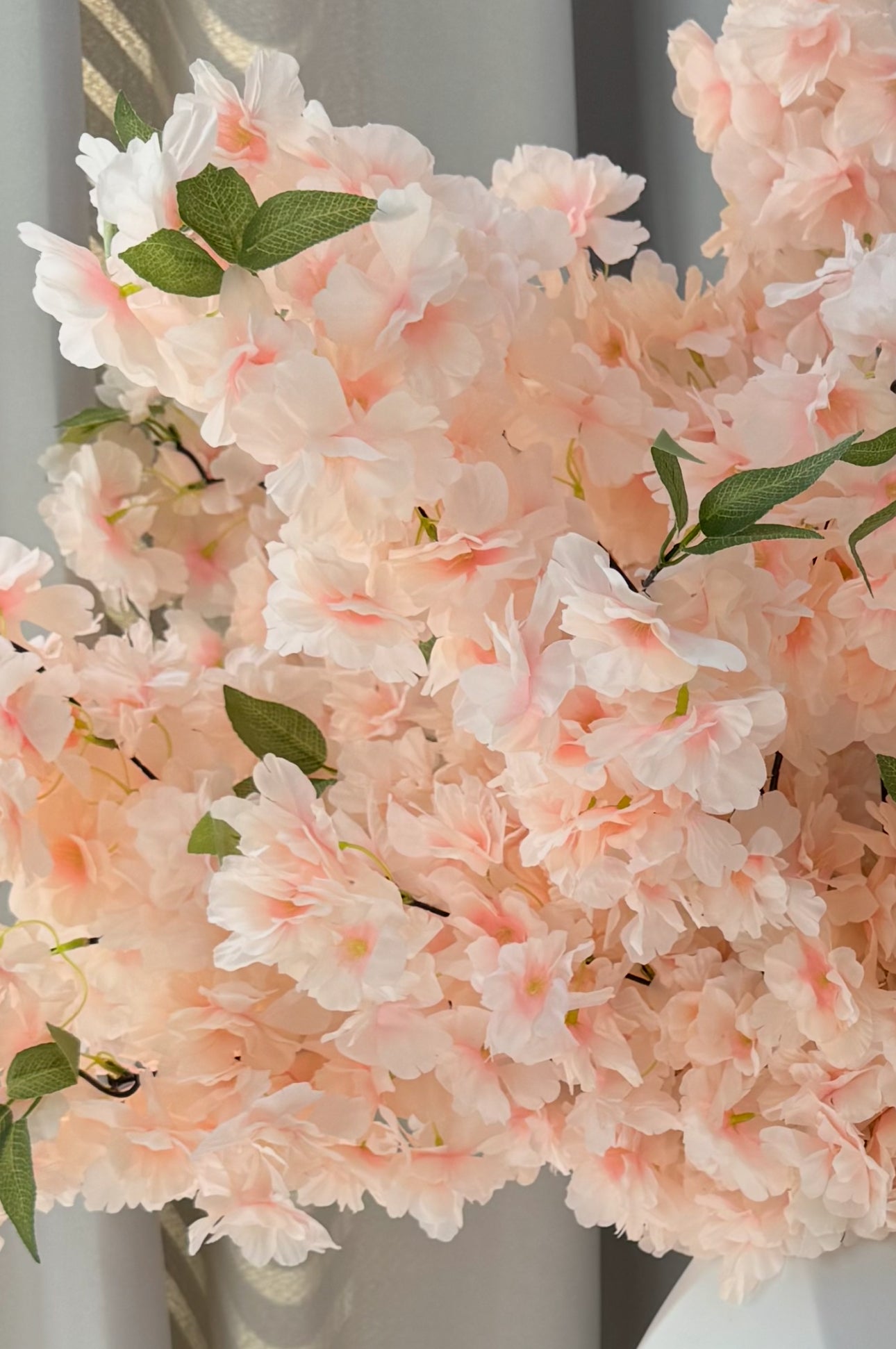 Sienna Blush Peach Silk Cherry Blossom Flower 3 Branches Pack 40'' Inches Spring