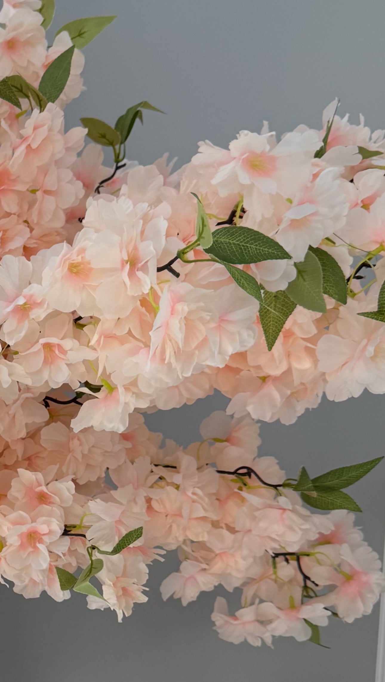 Sienna Blush Peach Silk Cherry Blossom Flower 3 Branches Pack 40'' Inches Spring