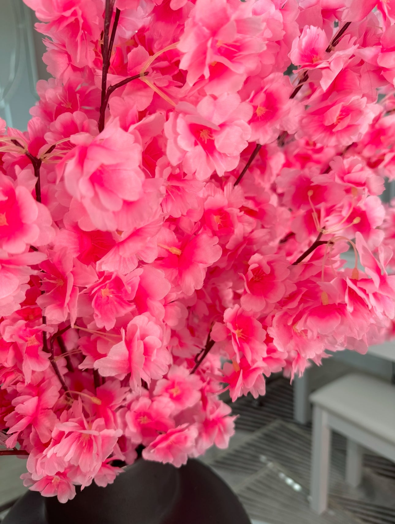 Mila Bright Pink Silk Cherry Blossom Set of 3 Branches 36'' Wedding, Party, Event