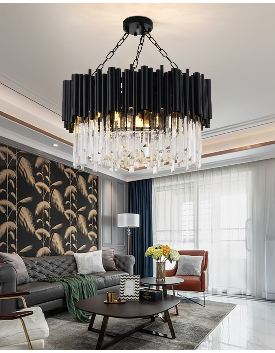 Alexander Black Round Modern Chandelier