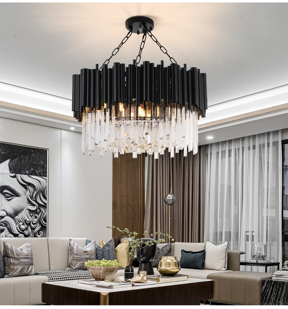 Alexander Black Round Modern Chandelier