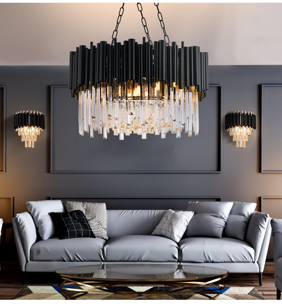 Alexander Black Round Modern Chandelier