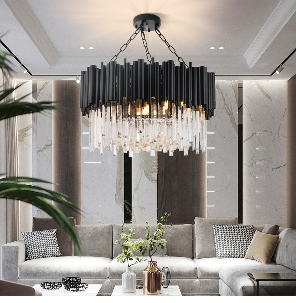 Alexander Black Round Modern Chandelier