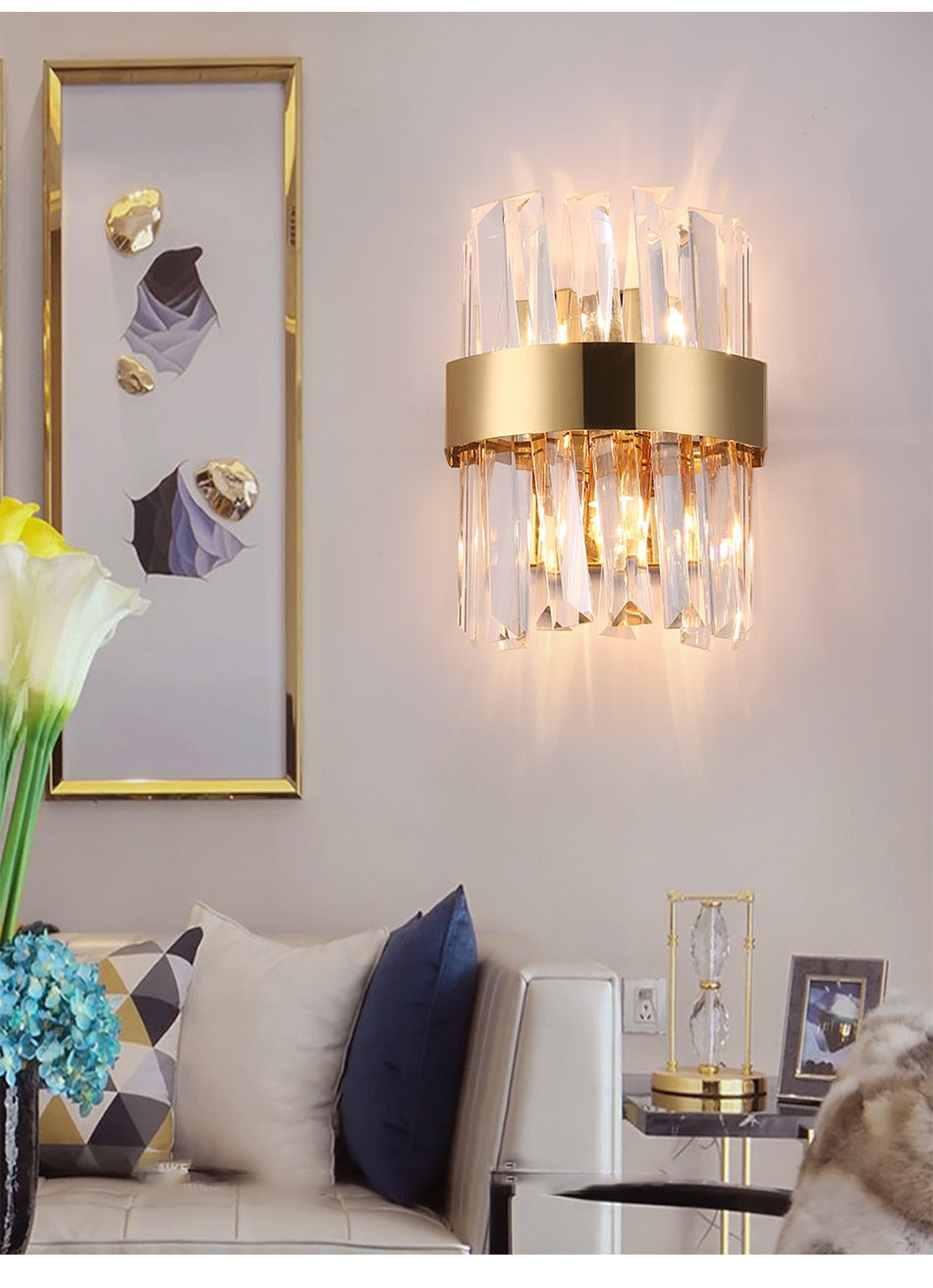 Milan Modern Crystal Wall Scones