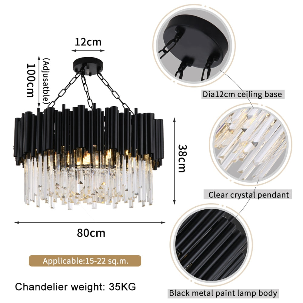 Alexander Black Round Modern Chandelier