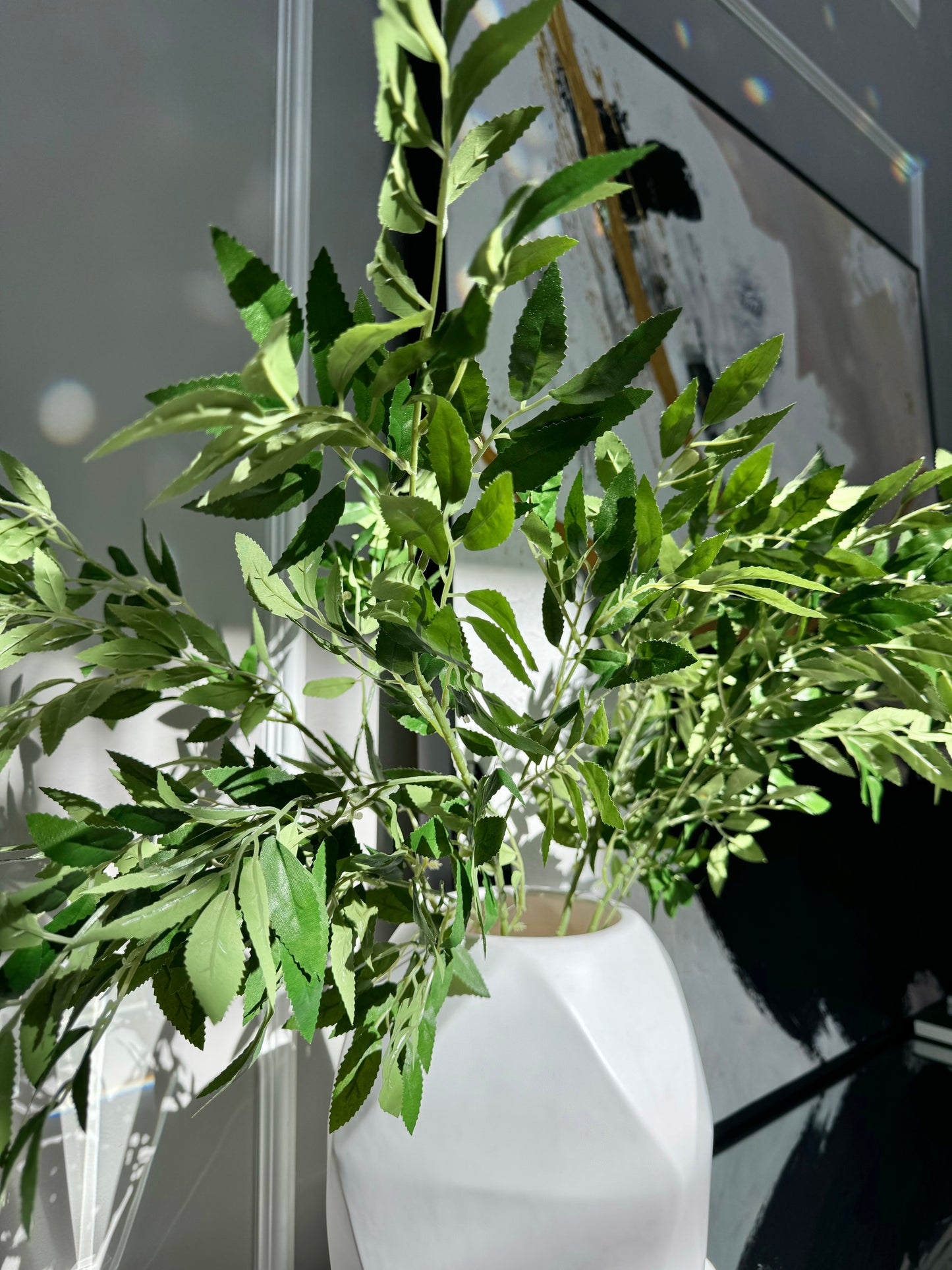 Azore Faux Natural Green Silk Stem Leaf Branches