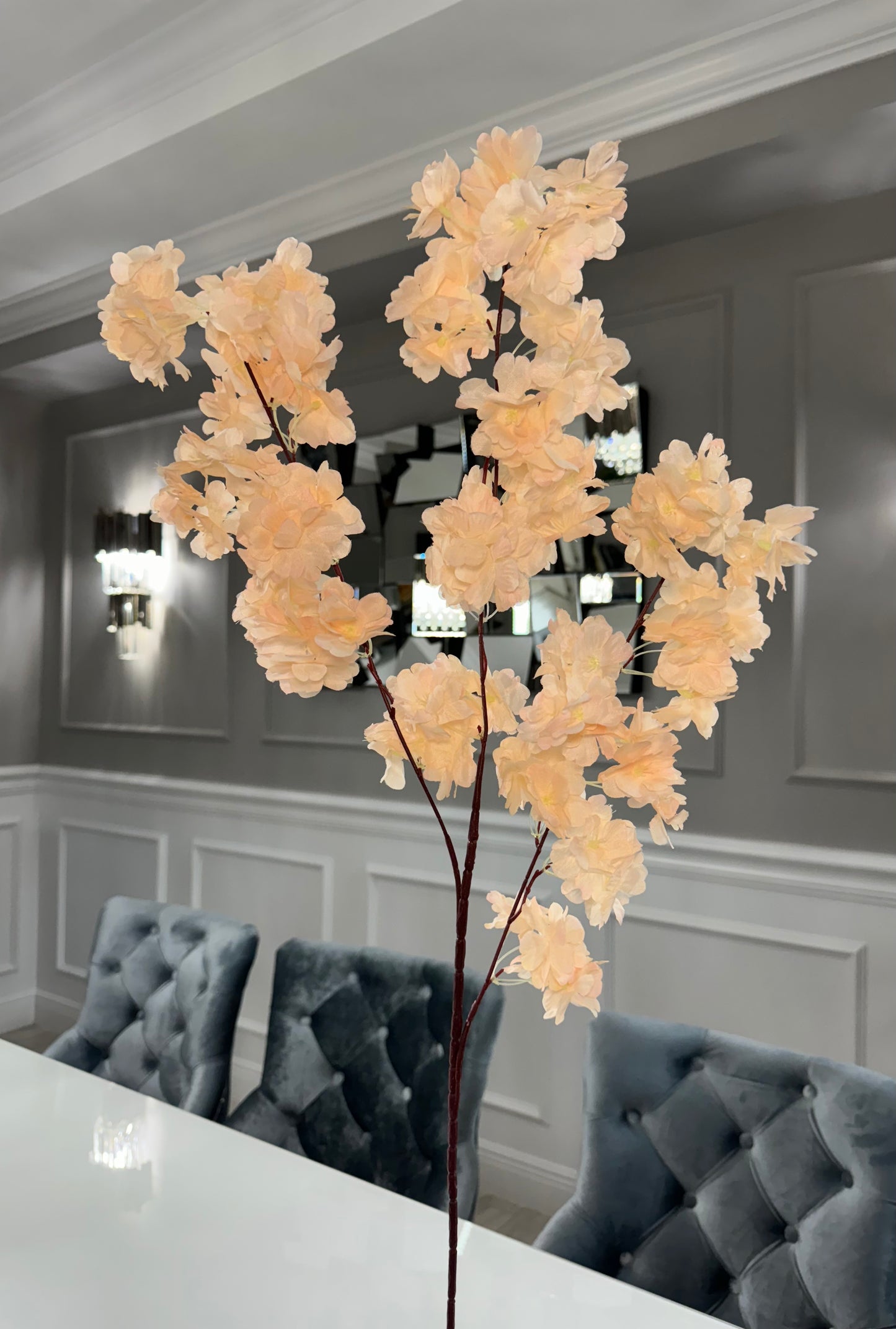 Mila Blush Faux Silk Cherry Blossom Branches Set of 3 Blush Flowers 36'' Fall Decor