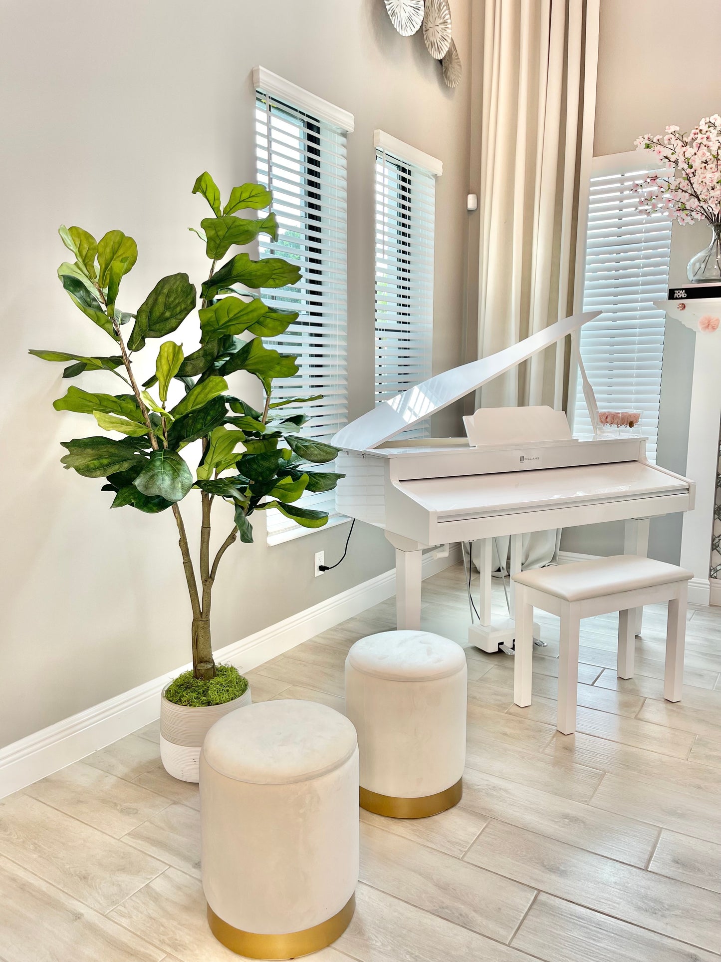 Nearly Natural Fiddle Leaf Ficus Faux Tree Plant, 6ft