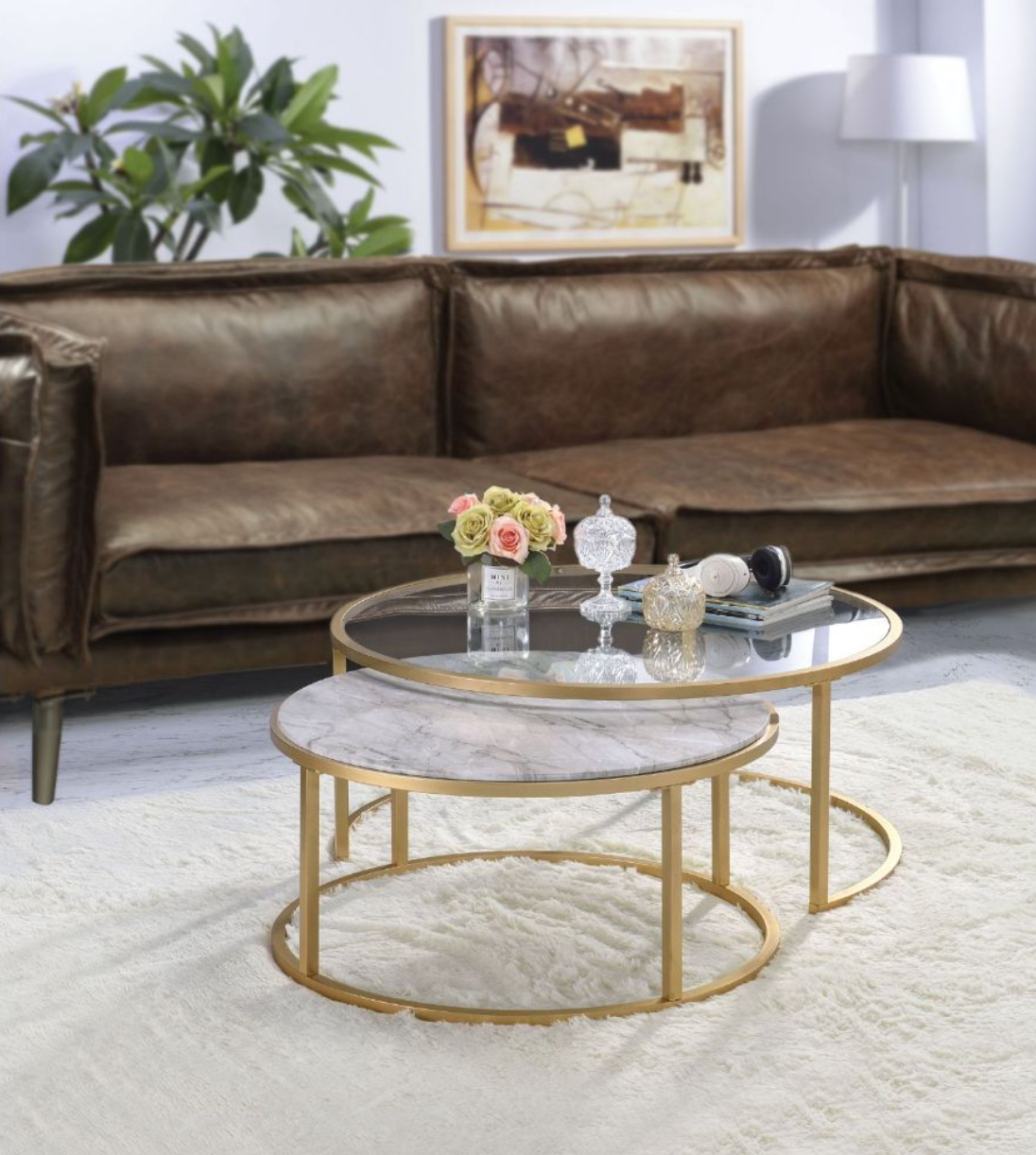 Shanish Gold Nesting Coffee Table