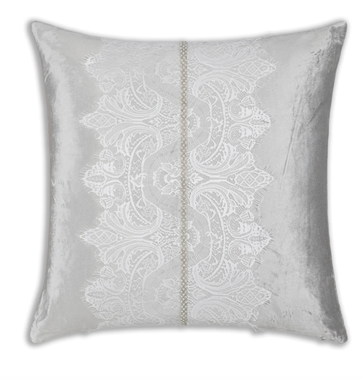 Alisa White Lace Velvet Pillow