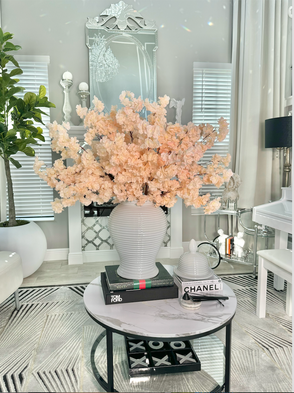 Mila Blush Faux Silk Cherry Blossom Branches Set of 3 Blush Flowers 36'' Fall Decor