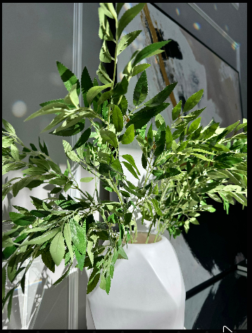 Azore Faux Natural Green Silk Stem Leaf Branches