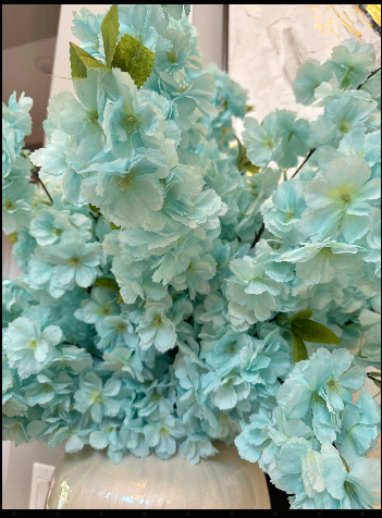 Sienna Faux Silk Blue Cherry Blossom Set of 3 pcs 36'' Wedding, Party, Event, Japan's National Flower