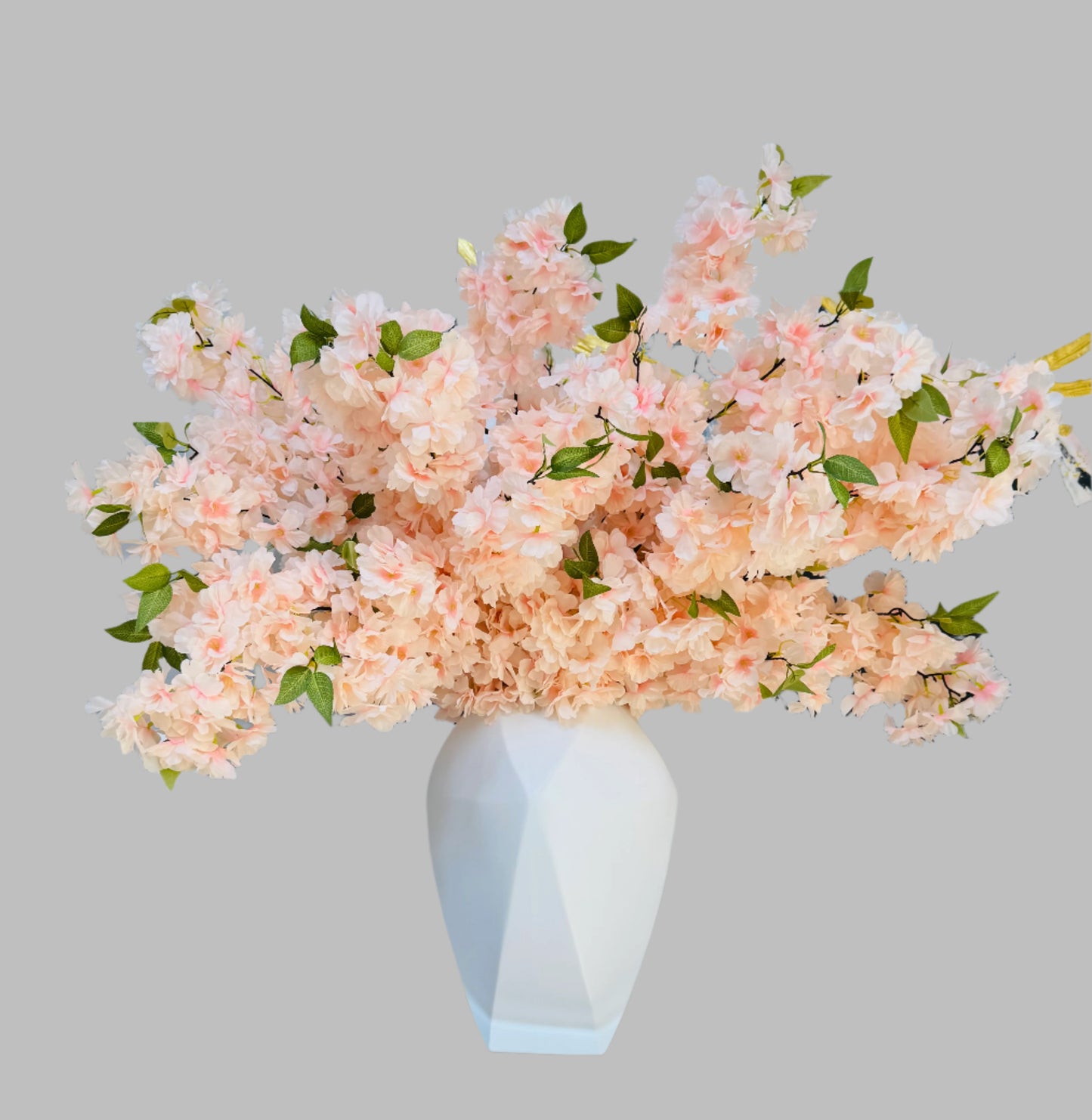 Sienna Blush Peach Silk Cherry Blossom Flower 3 Branches Pack 40'' Inches Spring