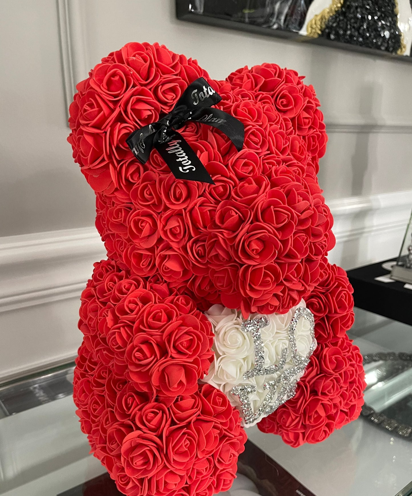 Heart Diamond Rose Bear Large