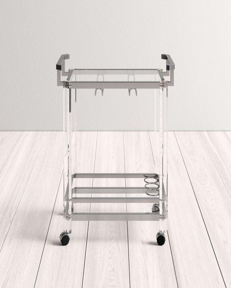 silver bar cart