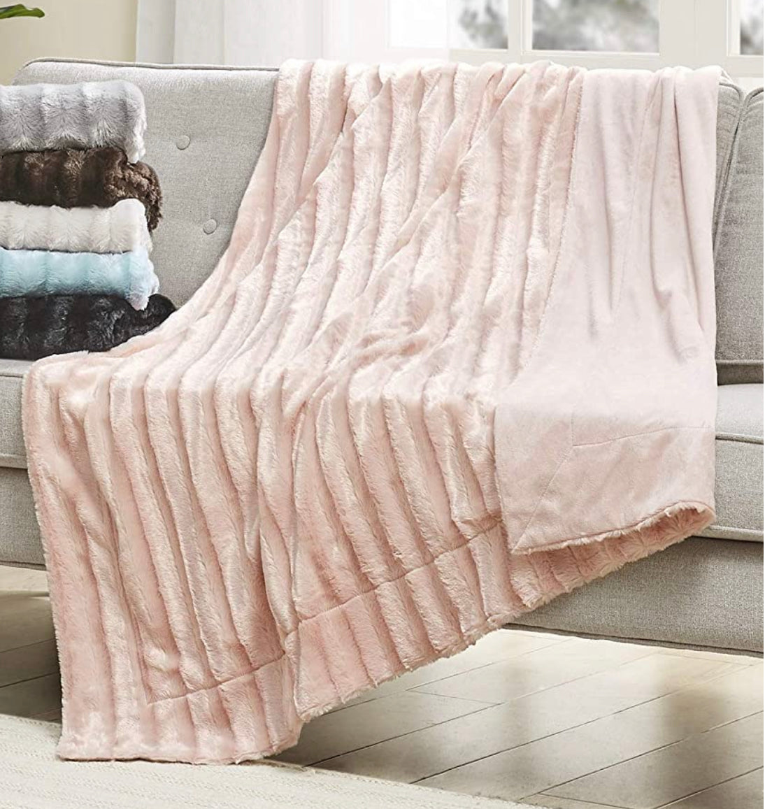 Charlotte Luxury Fur Throw Blanket