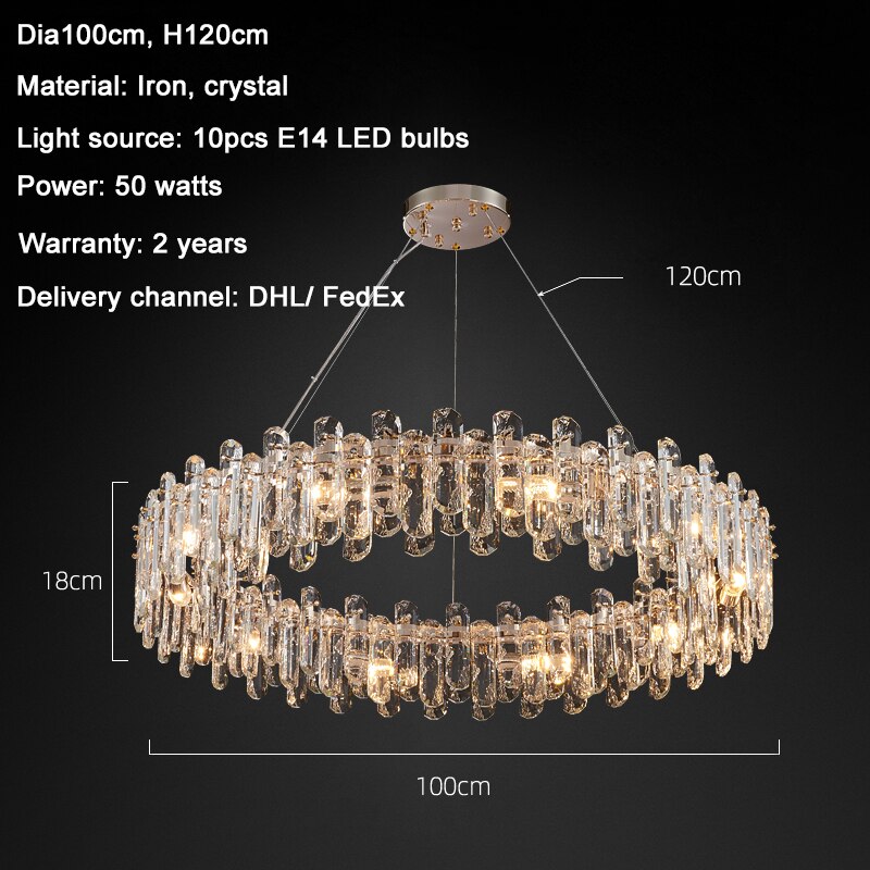 Daena Gold Crystal Chandelier