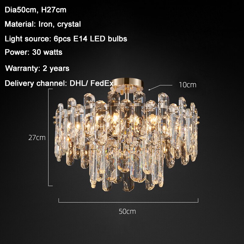 Daena Gold Crystal Chandelier