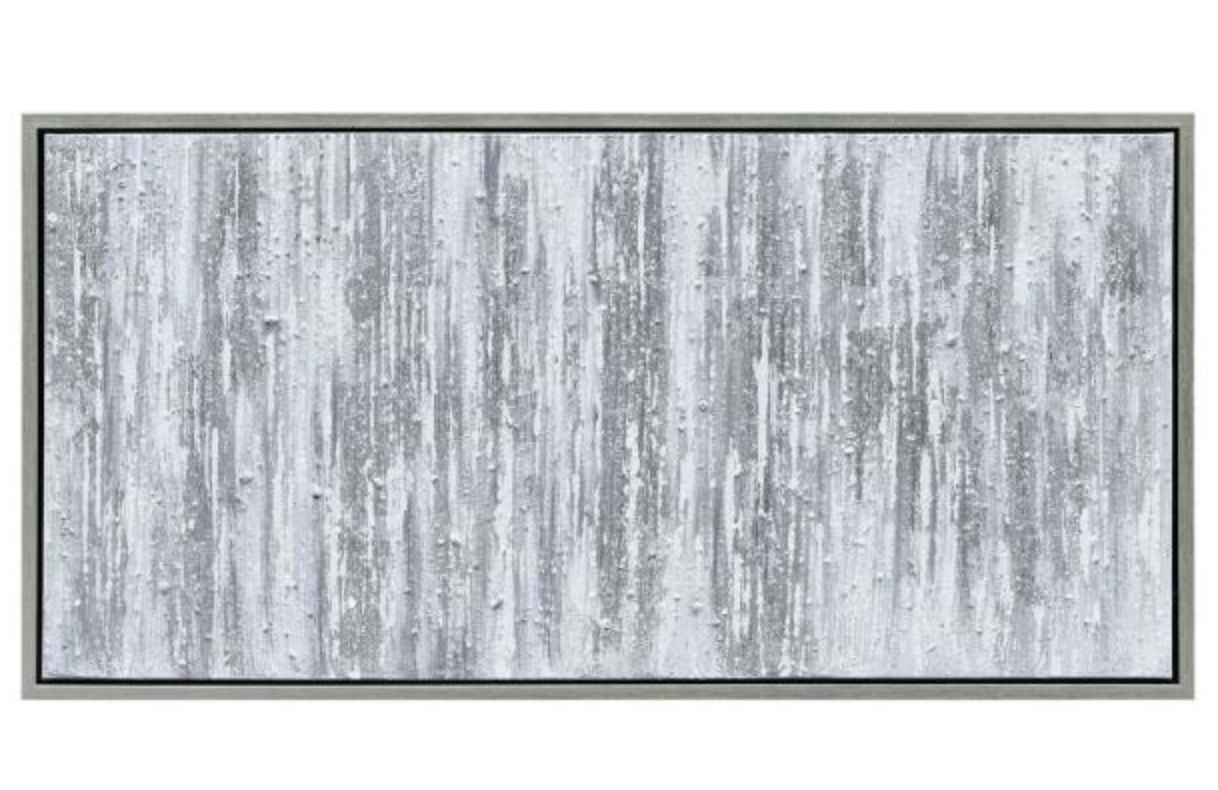Alex Silver Textured Metallic Hand Painted Abstract Wall Art