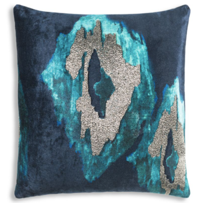 Jade Navy Ikat Pillow