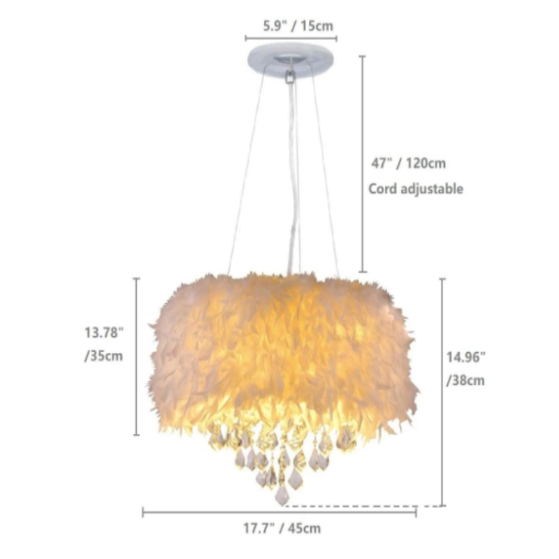 Totally Glam Feather Crystal Chandelier