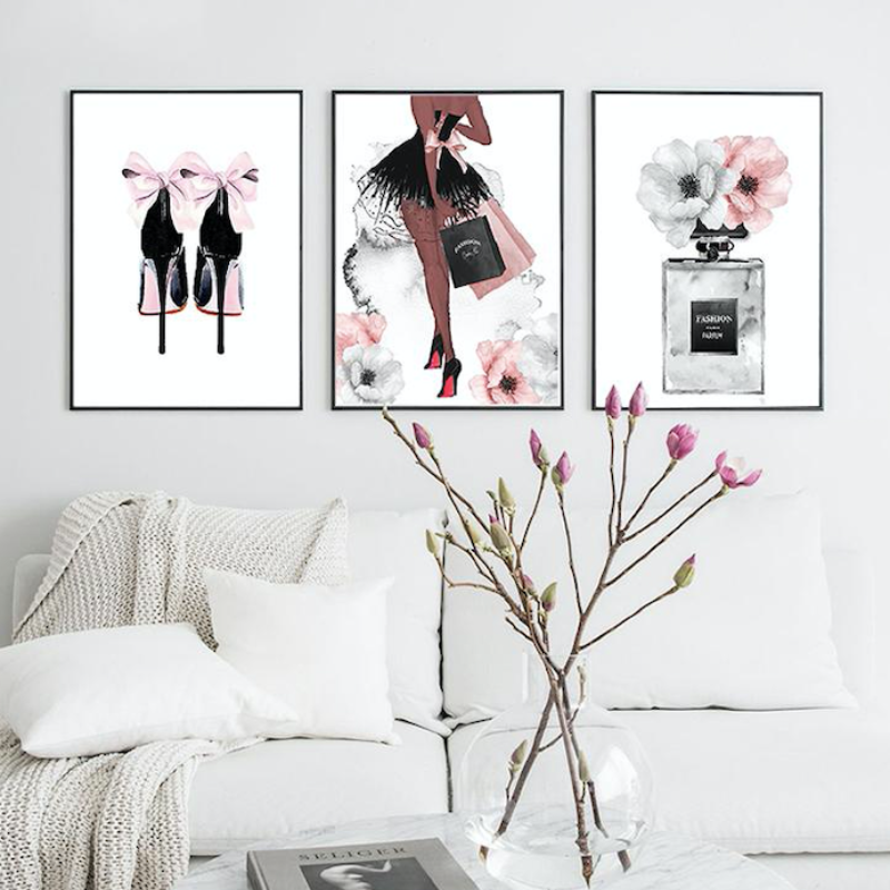 girly fashion printed art work