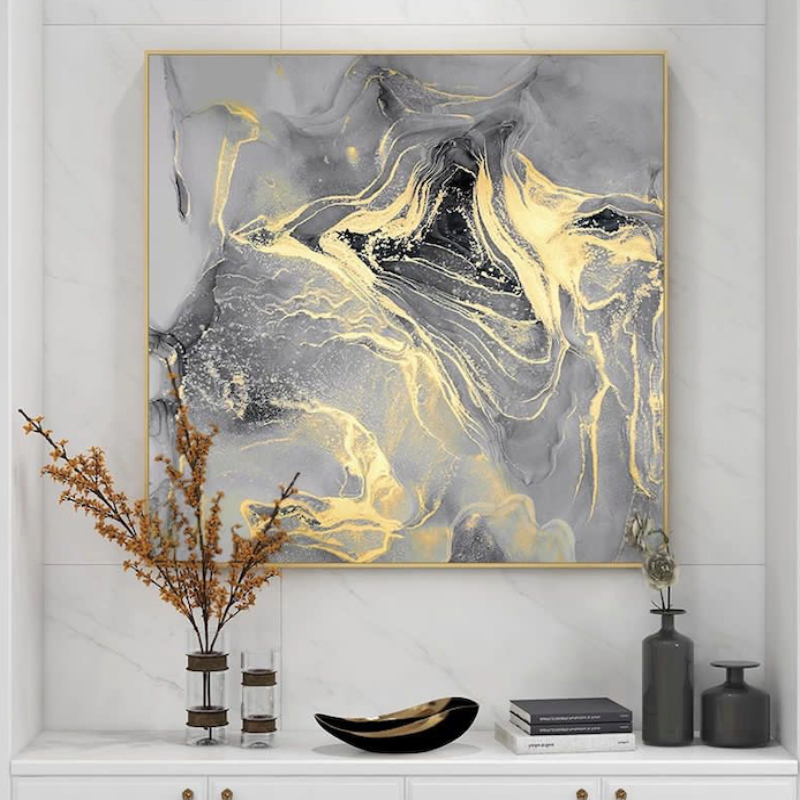 Golden Nordic Abstract Wall Art