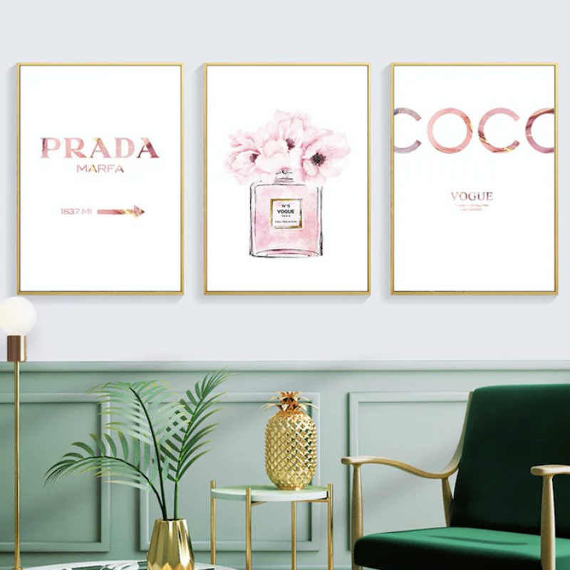 blush printed wall art