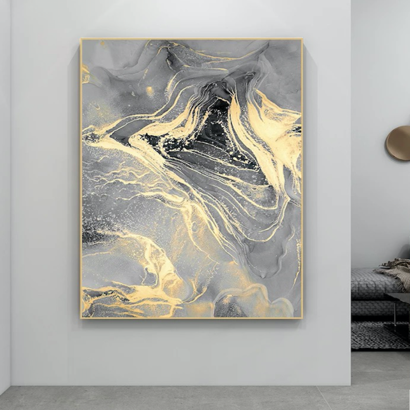 Golden Nordic Abstract Wall Art