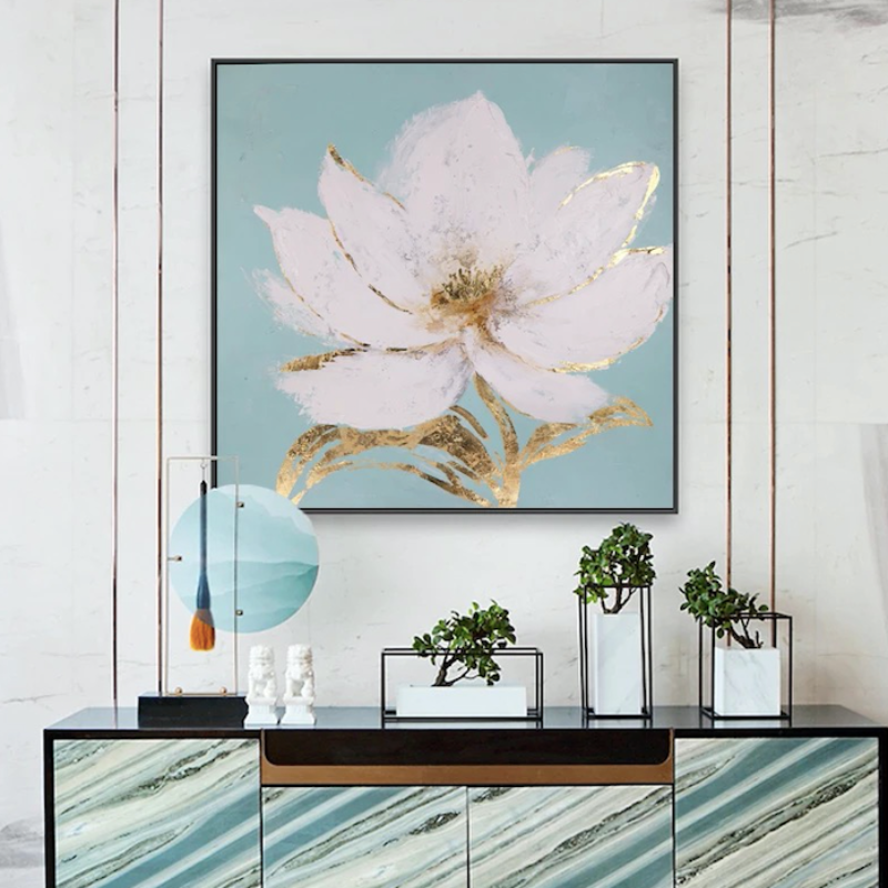 Amour Hand Painted Floral Wall Art