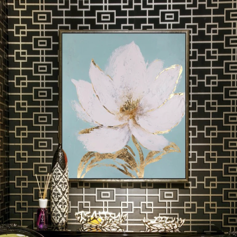 Amour Hand Painted Floral Wall Art