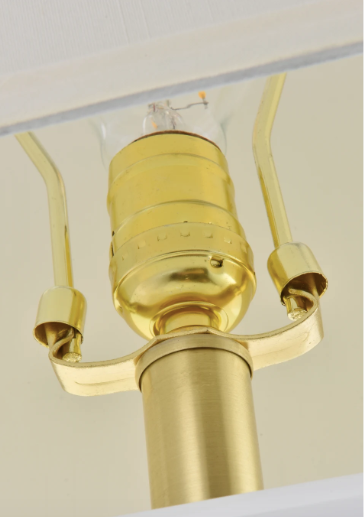 Brio Collection Brushed Brass and Frosted White Finish Table Lamp