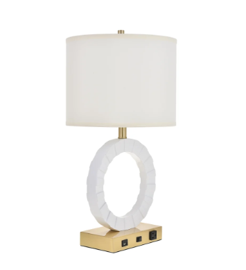 Brio Collection Brushed Brass and Frosted White Finish Table Lamp