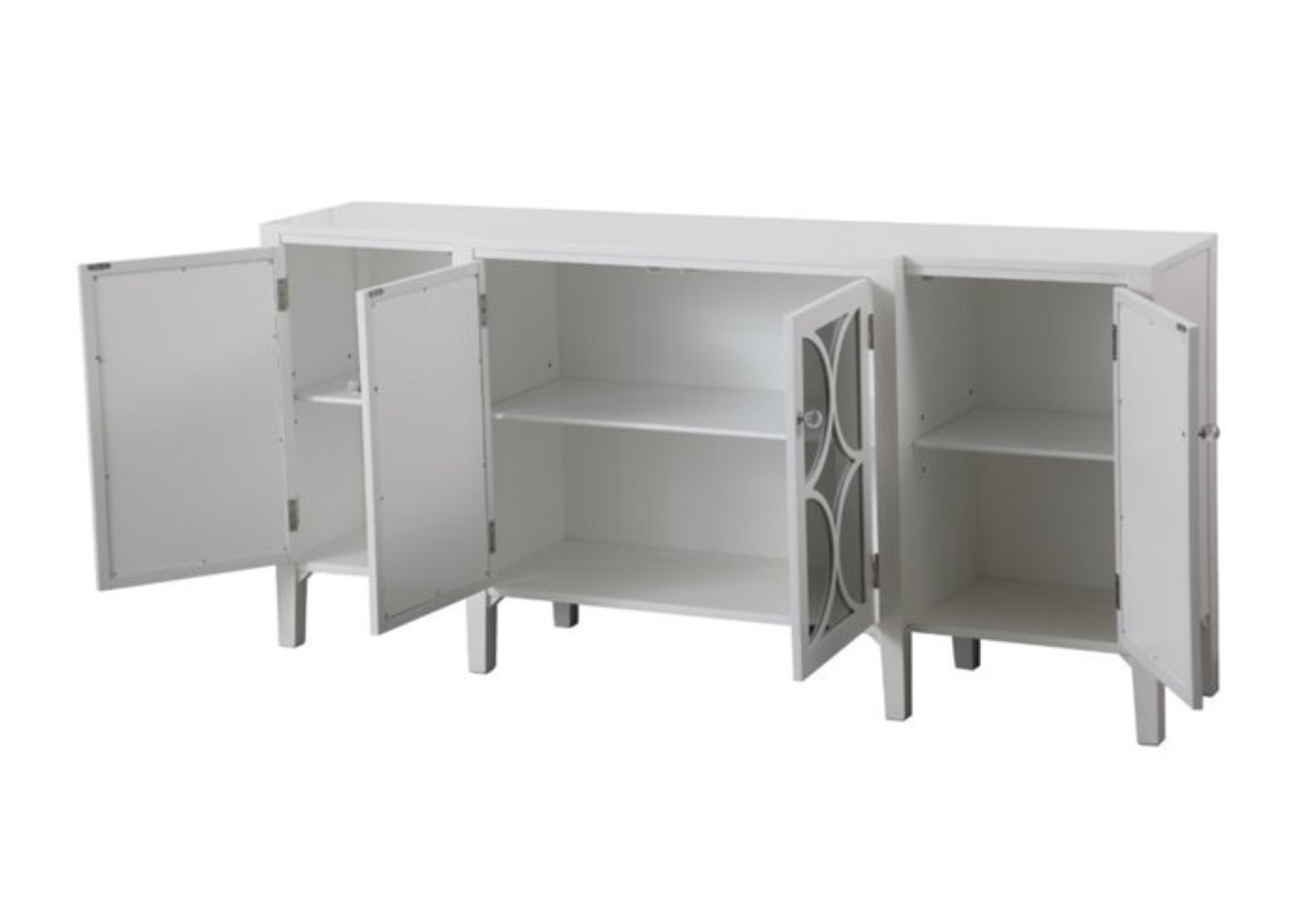 Skyler Mirrored Credenza in White