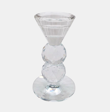 Clear Glass Candle Holder
