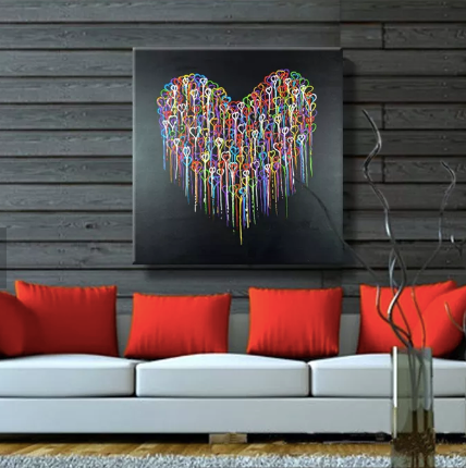 Hearts of Hearts Hand Painted Wall Art