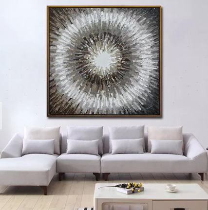 Grey's Modern Flower Hand Painted Wall Art
