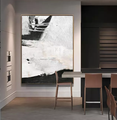 Mia Modern Black & White Abstract Wall Art