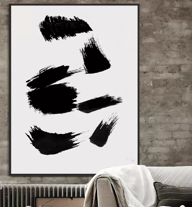 Bria Black & White Abstract Wall Art