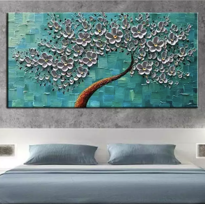 Blooming Tree Hand Painted Wall Art