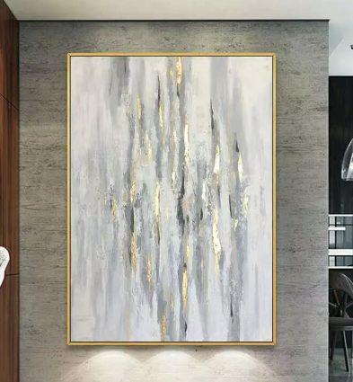 Grey & Gold Abstract Wall Art