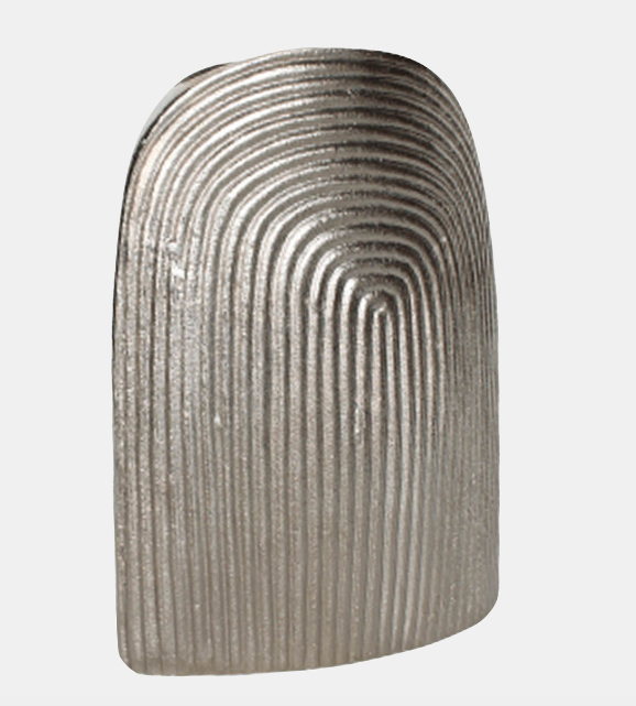 Sage Gold Modern Minimalist Aluminum Arch Vase 11''